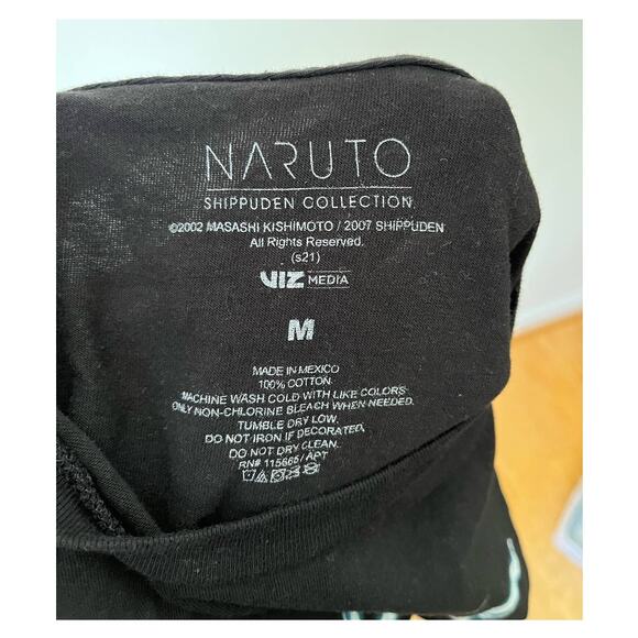 Naruto Mens Size M T-Shirt Kakashi Hatake Black Pre-Owned - Picture 4 of 5